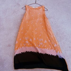 Peach and Navy Dress